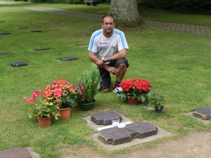 The author at La Cambe on 8th August 2014, seventy years after the death of Wittmann and his crew