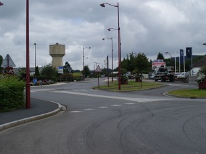 The view from the Tilly junction towards Caen, where Wittmann would encounter the Stuarts of 4CLY’s recce group. Note the water tower on the left 