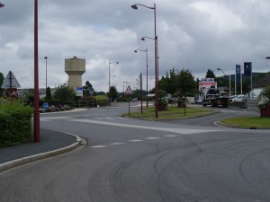 The view from the Tilly junction towards Caen, where Wittmann would encounter the Stuarts of 4CLY’s recce group. Note the water tower on the left 