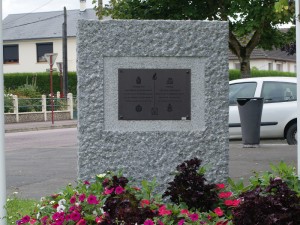 The memorial to the Allied formations on Boulevard du 13 Juin 1944, just beyond the Tilly Junction