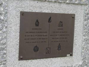 The memorial at the junction of Boulevard du 13 Juin 1944 and Rue Georges Clemenceau