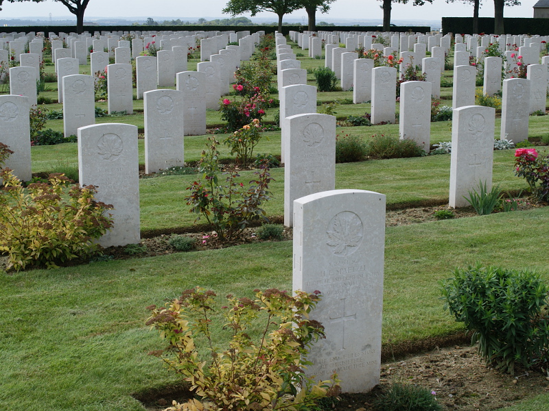 The Canadian cemetery at Bretteville-sur-Laize just north of Cintheaux and in the vicinity of Gaumesnil