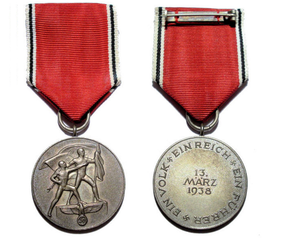 Anschluss Medal, awarded 13th March 1938