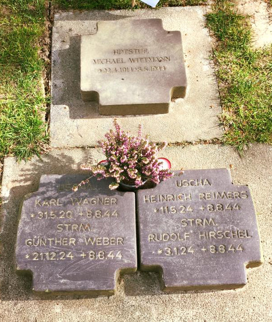 The new replacement headstone for Michael Wittmann, which was laid on the site in October 2015 (Facebook: Nanda Cila)