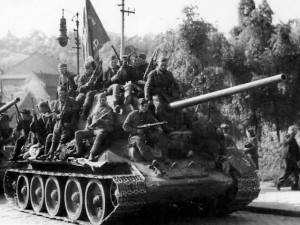 The finest version of the Soviet T34 tank, the T34/85, equipped with the powerful 85mm main gun