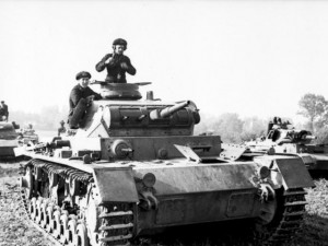 An Army Panzer III (Sd. Kfz. 141), in action in Poland in 1939
