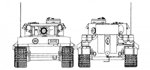 Pz. Kfw. VI Tiger I Ausf. H/E, front/rear profile